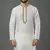 White embroidered dupion silk kurta