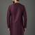 Purple embroidered dupion silk kurta