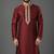 Maroon embroidered dupion silk kurta