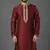 Maroon embroidered dupion silk kurta