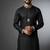 Black embroidered cotton kurta