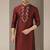 Maroon embroidered dupion silk kurta