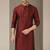 Maroon embroidered dupion silk kurta
