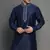 Navy embroidered dupion silk kurta