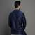 Navy embroidered dupion silk kurta