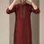 Maroon embroidered dupion silk kurta