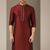 Maroon embroidered dupion silk kurta