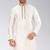 White embroidered dupion silk kurta