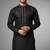 Black embroidered cotton kurta