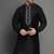 Black embroidered dupion silk kurta