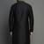 Black embroidered dupion silk kurta