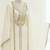 white georgette kaftan gown with gold zari work