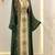 Green georgette kaftan gown with gold zari work