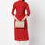 Red embroidered rayon kurta Pant