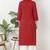 Red plain rayon kurta palazzo