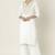 White embroidered rayon kurta palazzo