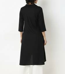 Black plain rayon kurta palazzo