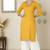 Yellow embroidered rayon kurta palazzo