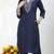 Navy embroidered rayon kurta Pant