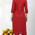 Red embroidered rayon kurta Pant