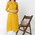 Yellow embroidered rayon kurta Pant