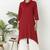 Red plain rayon kurta palazzo