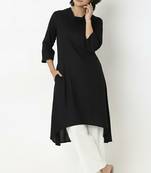 Black plain rayon kurta palazzo