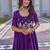 Purple Embroidered Silk Gown With Dupatta