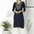 Navy embroidered rayon kurta palazzo