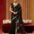black munga cotton handloom saree with organza woven pallu     party & uniform wear