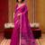 pink munga cotton handloom saree with organza woven pallu     party & uniform wear