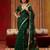 green munga cotton handloom saree with organza woven pallu     party & uniform wear