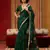 green munga cotton handloom saree with organza woven pallu     party & uniform wear