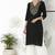 Black embroidered rayon kurta palazzo