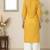 Yellow embroidered rayon kurta palazzo