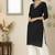 Black embroidered rayon kurta palazzo