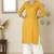 Yellow embroidered rayon kurta palazzo