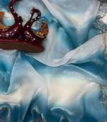 Blue Color Jarkhan Diamond Work Silk Blend Saree