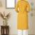 Yellow embroidered rayon kurta palazzo