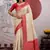 off white handloom weaving paper silk blend saree with paper silk blend blouse     casual & festive wear
