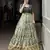 green printed tassar silk lehenga choli with shrug