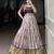 lavender printed Tassar Silk Lehenga Choli with shrug