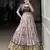 lavender printed Tassar Silk Lehenga Choli with shrug