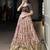 brown printed Tassar Silk Lehenga Choli with shrug
