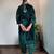 Green velvet chandbala kurta set with dupatta