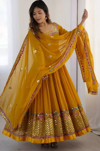 Heavy Look Designer Gown Suit Set Designer Anarkali Suit Set Festival Wear Dress