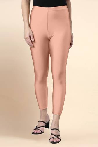 Microfiber elastane stretch soft cropped leggings with ultrasoft waistband