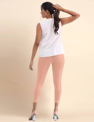 Microfiber elastane stretch soft cropped leggings with ultrasoft waistband 4