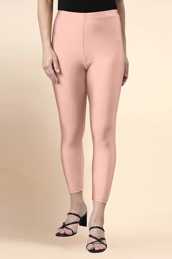 Blush Microfiber elastane stretch soft cropped leggings with ultrasoft waistband