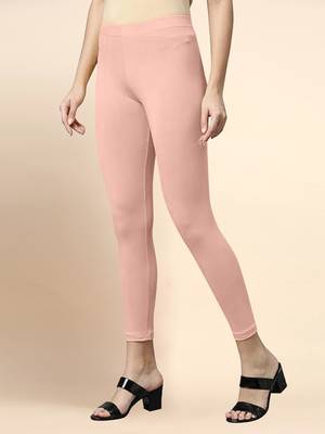 Blush Microfiber elastane stretch soft cropped leggings with ultrasoft waistband 2